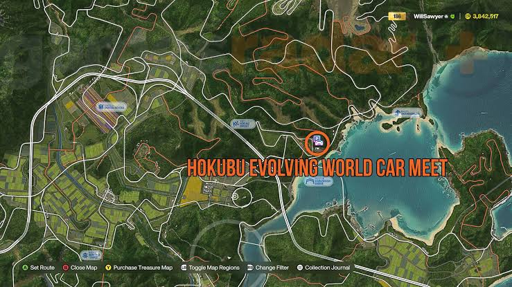 Hokubu Evolving World Car Meet Map Location, AI generated