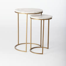Marble Round Nesting Side Table Set Of 2 Marble Side Tables Side Table Nesting Tables