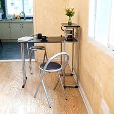 Lqqffcreative Table Foldable White Dining Table Set Of Dining Tables And Chairs 1 Table 2 Chairs Dining Table In Kitchen White Dining Table High Dining Table