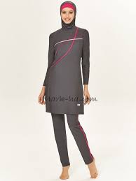 Tam Kapali 4062 Tesettur Mayo Antrasit Burkini Swimsuit Burkini Swimsuits