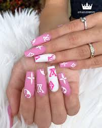 Maybe you would like to learn more about one of these? Louisvuitton Louisvuittonnails Pinknails Long Acrylic Nails Coffin Acrylic Nails Coffin Pink Chanel Nails Design