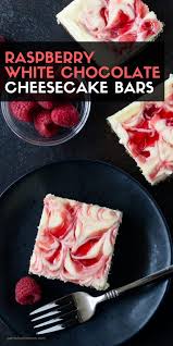 It makes a delicious and satisfying lime dessert! Raspberry White Chocolate Cheesecake Bars Garnish With Lemon In 2020 Chocolate Cheesecake Bars White Chocolate Cheesecake Bars Food Processor Recipes