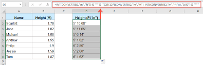 If answer isn't an integer number of feet, the remainder can be used to see 170 cm converts to about 67 inches or 5 feet 7 inches. How To Convert Cm Or M To Feet And Inches In Excel