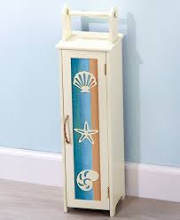 Coastal Toilet Paper Storage Cabinet Seashells Bathroom Space Saver Wooden In 2020 Toilet Paper Storage Sea Bathroom Decor Seashell Bathroom