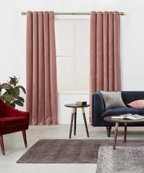Bring style to a living room with long drapes (or whimsy to kitchens) with a splash of color. Julius Velvet Eyelet Lined Pair Of Curtains 135 X 260cm Soft Pink Made Com