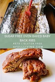 Baked Ribs Easy Oven Baked Keto Ribs With Bbq Sauce Recipe Baked Ribs Baked Pork Ribs Pork Back Ribs