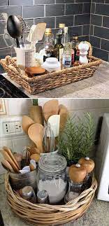 Top 21 Awesome Ideas To Clutter Free Kitchen Countertops Kitchen Baskets Diy Kitchen Storage Kitchen Decor
