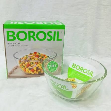BOROSIL GLASS BOWL 2L OVEN AND MICROWAVE SAFE