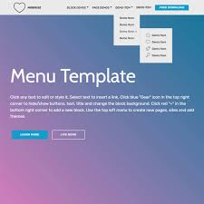 Bootstrap Menu Template Free Download