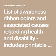 Awareness Ribbons Chart Color And Meaning Of Awareness