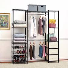 Mainstays double hanging closet organizer. Hss 18 Dx74 Wx82 H Modular Freestanding Closet Organizer Black Walmart Com Walmart Com