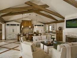 Room with a vaulted ceiling usually has extra spaces on the walls that you can use to build windows, skylights, and transom windows. Beautiful Interiors That Feature Exposed Wooden Beams Vaulted Ceiling Living Room Beams Living Room Open Concept Living Room