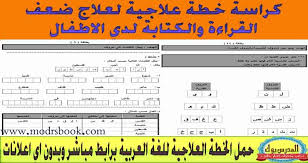 خطة علاجيه لضعاف القراءة والكتابة برابط مباشر