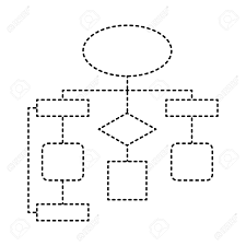 Diagram Flow Chart Connection Empty Vector Illustration Dotted