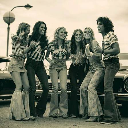 Vintage 1970s friends having fun
