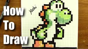 Learn to draw link from the legend of zelda: How To Draw Pixel Art Yoshi From Mario Step By Step 16 Bit Not 8 Bit Youtube