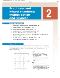 Find the reciprocal of the divisor reciprocal of 5 / 8: Fractions And Mixed Numbers Multiplication And Division