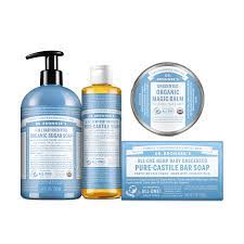 Amazon Com Dr Bronner S Baby Unscented Gift Set Pure Castile Liquid And Bar Soaps Organic Magic Balm And 4 In 1 Organic Sugar Pump Soap Beauty