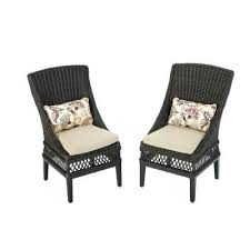 Supplies all the measurements for the below hampton bay collections. Hampton Bay Woodbury Wicker Outdoor Patio Dining Chair With Textured Sand Cushion 2 Pack Dy9127 D 2 The Home Depot Patio Dining Chairs Patio Dining Outdoor Dining Chairs