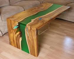 Live Edge River Coffee Table With Glowing Resin Fillin Diy Resin Table Live Edge Coffee Table Wood Resin Table