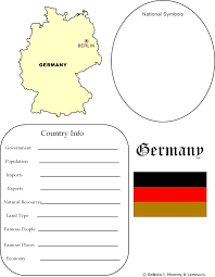 Germany Map Worksheet Geography Geography For Kids World Thinking Day Germany