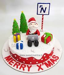 Check spelling or type a new query. Christmas Theme Cake With Santa Working On Laptop For It Cakesdecor