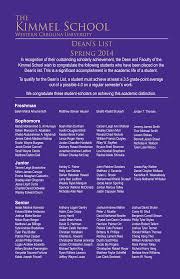 Dean's List Poster Spring 2014