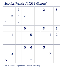 Easy, normal, hard and expert sudoku. Free Printable Expert Sudoku With The Answer 15381