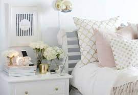 Shop for rose gold decor at bed bath & beyond. White With Pink Grey And Gold Accents Gold Bedroom Bedroom Interior Pink Bedroom Decor