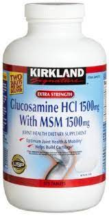 Kirkland Signature Extra Strength Glucosamine Hci 1500mg With Msm 1500 Mg 375 Count Tablets Glucosamine Joint Health Nutrition Wellness