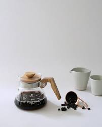 Olivewood Topped Coffee Carafe From Hario Serves Up To 4 Cups Of Coffee Works With Hario V60 Ceramic Dripper Sho Coffee Server Handmade Dinnerware Olive Wood