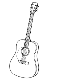 Guitar coloring page i blanco. Musical Instruments Acoustic Guitar Coloring Pages Bulk Color