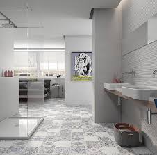 Moroccan floor tiles in a chic black and white bathroom. The Moroccan Inspired Pattern Tile 223x223mm Luxury Tiles