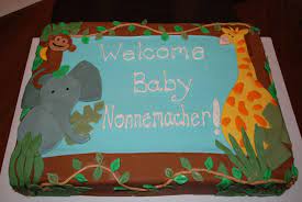 Pin By Jeanette Anderson On My Cake Album Baby Shower Cakes Girl Jungle Baby Shower Cake Baby Shower Cookies
