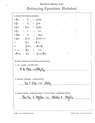 Select the correct balanced equation. 49 Balancing Chemical Equations Worksheets With Answers