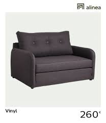 Alinea Decoration Vinyl Canape Convertible Deplimousse 2 Places En Tissu Gris Alinea 260 122 X H 80 X P 89 Love Seat Alinea Couch