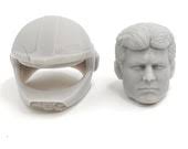 Custom 3d Printed Classified Legends Multiverse Airwolf Pilot Stringfellow  Hawk/jan Michael Vincent Head and Helmet 1/12 1-10 1:18 1/6 Scale