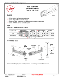 hand crimp tool specification sheet order no 63811 7200