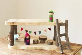 Wooden Gnome Home Doll Tree House Waldorf Doll House Wooden Etsy Wooden Tree House Gnome House Tree House Diy