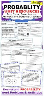 Probability Bundle Task Cards Error Analysis Word Problem Solving Puzzles Word Problems Problem Solving Error Analysis