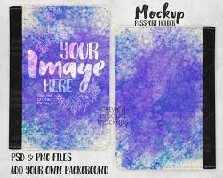 Dye Sublimation Double Sided Passport Holder Mockup Add Your Etsy Art File Holder Design Passport Holder