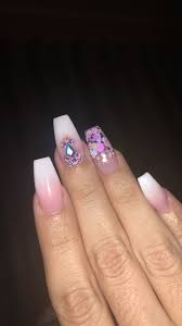 Coffin Acrylic Nails With Swarovski Crystals Nails Acrylic Nails Coffin Acrylic Nails