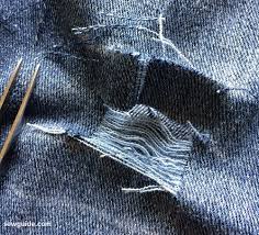 If you want more slices or prefer the extreme slashed denim look, add another slit about an inch. Make Your Own Knee Ripped Jeans Without Removing The White Thread Sew Guide