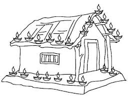 Decorate House With Clay Lamps On Diwali Day Coloring Page Netart In 2020 Coloring Pages Diwali Color