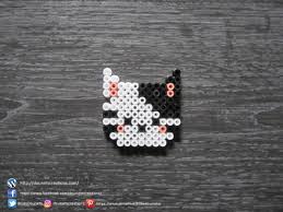 Mini Chat Noir Blanc Perles Hama Mini Black White Cat Perler Beads Perles Hama Bijoux Perles Hama Motifs Perles Hama