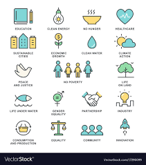 Sustainable Development Goals And Sustainable Vector Image Affiliate Goals Sustainable Development Goals Sustainable Development Design Line Art Vector