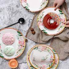 Everyday paper plates feature a multilayer design and soak proof shield that provides strength and rigidity for all kinds of foods. Buy Floral Party Supplies Bridal Shower Paper Plates And Napkins Sets For 24 Guest Include Floral Party Disposable Paper Dinner Plates Cups Knives Spoons Forks For Baby Shower Birthday Bridal Shower Tea Party Online In