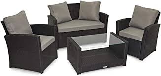 Kauf deine gartenmöbel günstig online bei netto und lassen sie ab 60 € kostenfrei liefern. Amazon De Svita Roma Polyrattan Lounge Rattan Garten Mobel Set Mit Sofa Und Sessel Gartenlounge Essgruppe Mit Tisch Schwarz