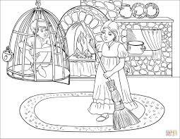 6 Hansel Is In Cell And Gretel At Work Coloring Page Coloring Pages Coloring Pages For Kids Coloring Books