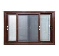 Precio de fábrica, ventanas con marco de aluminio de color grano de madera  personalizadas, ventana corredera de ventilación de vidrio triple de ...